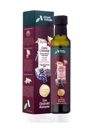 Ahmet Arifoğlu Üzüm Çekirdeği Kırmızı Pancar Kına Kına Sıvı Ekstraktı 225 ML﻿﻿