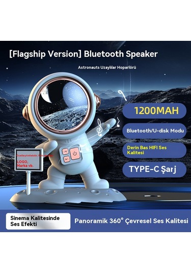 Bluetooth Astronaut Kablosuz Usb Hoparlör Ağır Bas Hıfı Ses Kalitesi