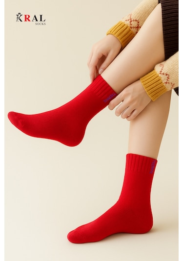 Thermo Özellikli Bambu 2x Korumalı 5 Çift Kadın Termal Renkli Kışlık Havlu Soket Çorap ASORTİ