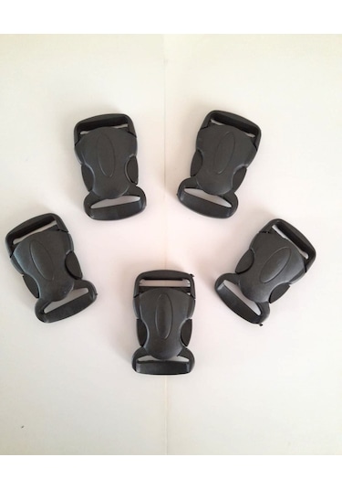 Çanta Kilidi Elips 2,5 Cm Plastik Kilit Toka 5 Adet Siyah