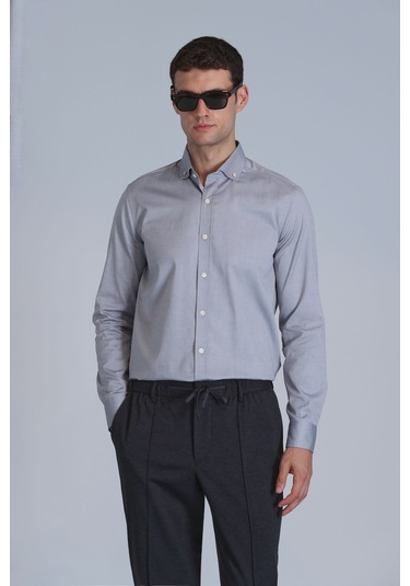 Lufian Danıel Erkek Basic Gömlek Slim Fit Gri Gri 112010640100150 Gri Lufian Danıel Erkek Basic Gömlek Slim Fit Gri Gri 112010640100150 Gri