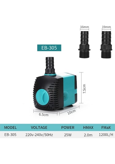 Eb-305 25w Akvaryum Dalgıç Su Pompası Çeşme Filtresi Balık Gölet
