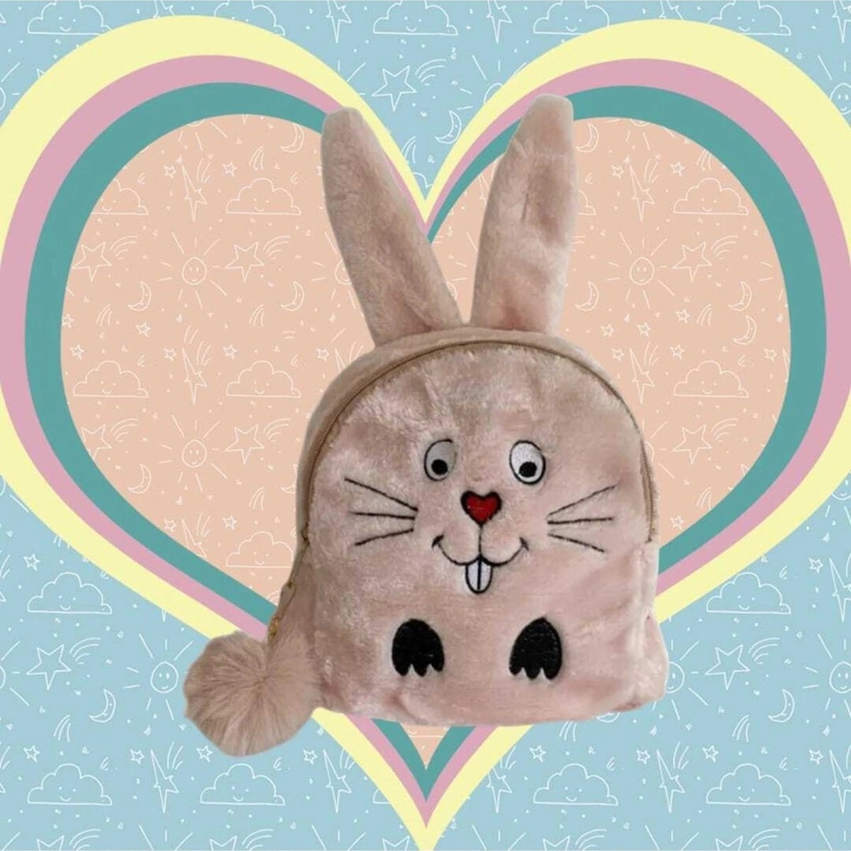 Tezzgelsin Tavşan Peluş Çocuk Sırt Çantası Çocuk Çantası Pembe