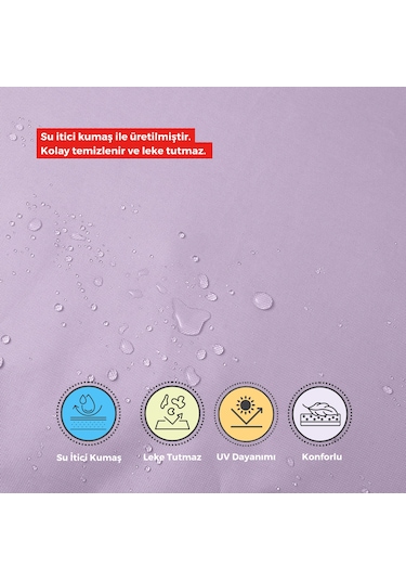 Xpermate 4'lü Sandalye Minderi Su İtici Kumaş 40 x 40 CM Lila