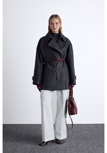 Mari Kruvaze Trenç Kaban Antrasit Antrasit