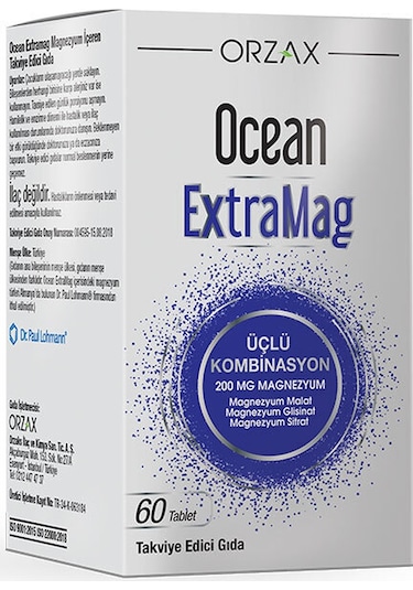 Orzax Ocean Extramag Üçlü Magnezyum Kombinasyonu 60 Tablet