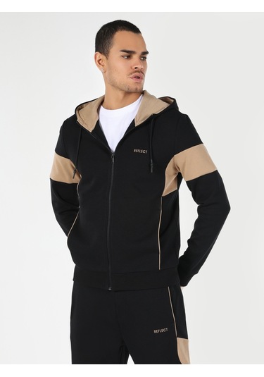 Colins Slim Fit Kapüşonlu Siyah Erkek Ceket 001