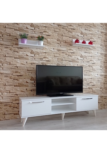 Mobilya Sepeti (Ms10)Duvar Raflı Tv Sehbası,Tv Ünitesi Beyaz