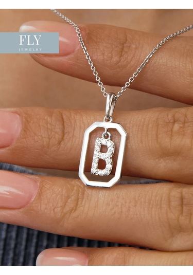 Fly Jewelry 925 Ayar Gümüş Kolye B Harfi 221756738