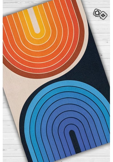 Homshtag Gecem Ve Gündüzüm Ying Yang Halı Renkli Oturma Odası Halısı Çok Renkli