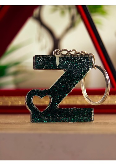 Harfli Anahtarlık Epoksi Kişiye Özel Yapım El Yapımı Harf Anahtarlık Kalp Model Özel Tasarım Hediyelik Ürün Kalp Desenli Simli Anahtarlık Bakır - Pembe