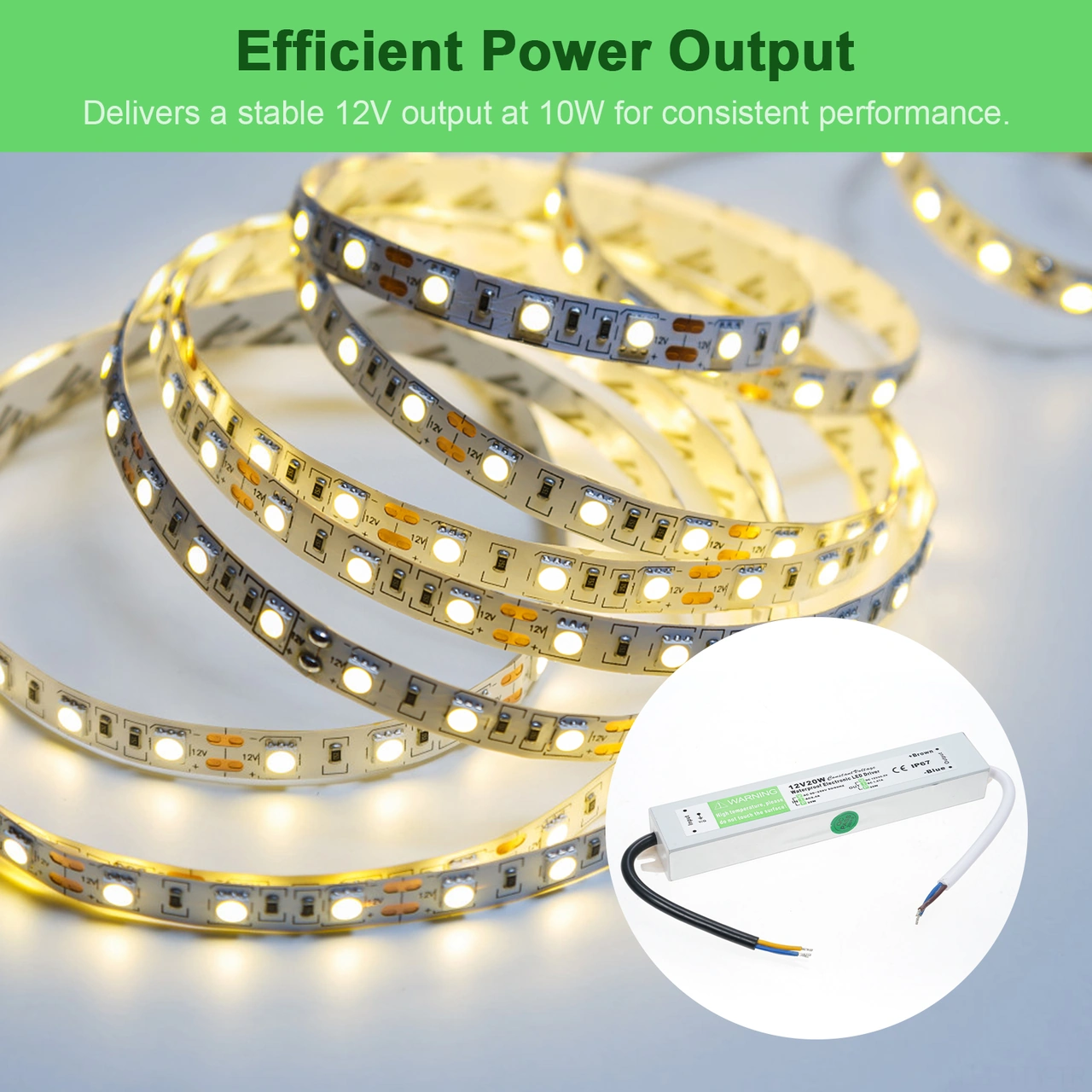 Dianziye Ip67 Su Geçirmez Dış Mekan Transformatörü - Led Işık/sinyal Tabelası İçin 12v 20w, Kısa Devre/aşırı Yük/koruma, Ac90-250v Girişi Gümüş