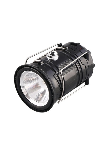 Jeehugo Siyah Güneş Enerjili Çadır Lambası, Elden Taşınabilir, Usb Doluş, Fener Modu, Cep Telefonu İçin Acil Şarj Portu Siyah