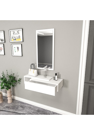 Arnetti Vien Aynalı Çekmeceli Dresuar Beyaz