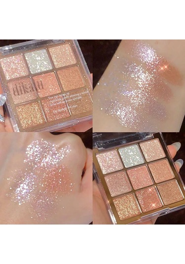 Mod Göz Farı Paleti 9'lu Mat Göz Farı Paleti Parıltılı Göz Farı Makyaj Nude 013 C01