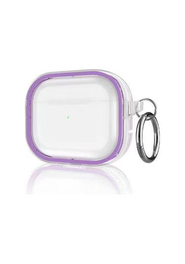 Movenchy Apple   Uyumlu  Airpods Pro 2 2.nesil Shiny Şeffaf Kılıf - Mor