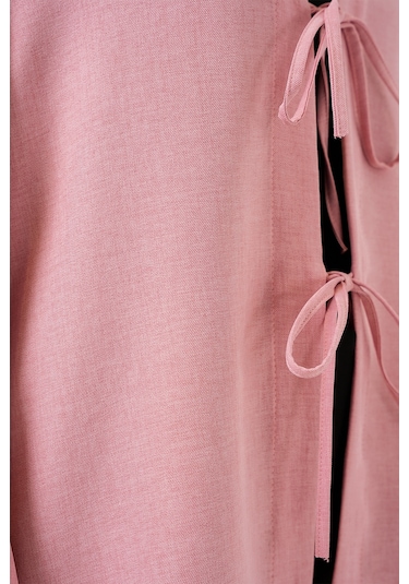 Bigdart Keten Tesettür Kimono 5968 - Pudra