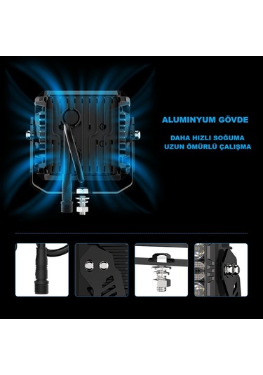 Off Road 4 İnç Led Aydınlatma Kaput Üstü Ve Tampon Gündüz Led Ve Sis Farı Lamba Kombinasyon Seti