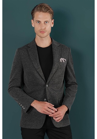 C 653 Slim Fit Siyah Spor Ceket Siyah