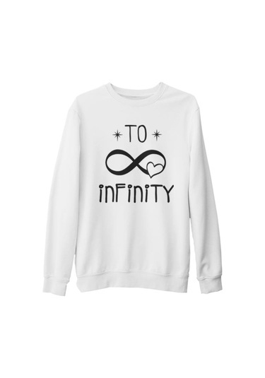 To Infinity Beyaz Kalın Sweatshirt