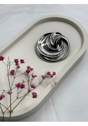 Best Price 34 Yuvarlak Düğme Broş 367590219 Gümüş