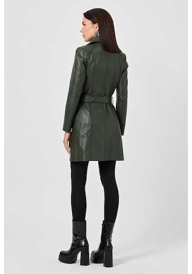 Rosana Yeşil Deri Mont Yeşil