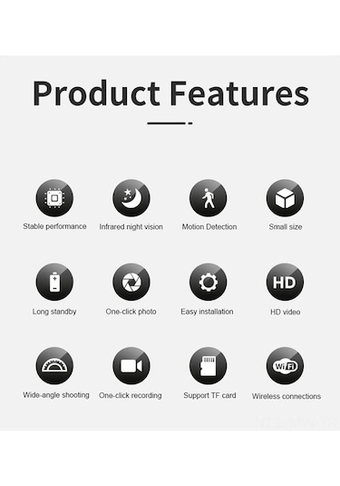 Moveevo Ev İçin Akıllı Mini Kablosuz Wifi Güvenlik Kamerası - Manyetik Ip İzleme Ve Kayıt Cihazı X5