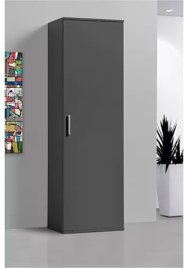 Syra Çok Amaçlı Dolap - Kiler Dolabı - Banyo Dolabı - 60 Cm Antrasit