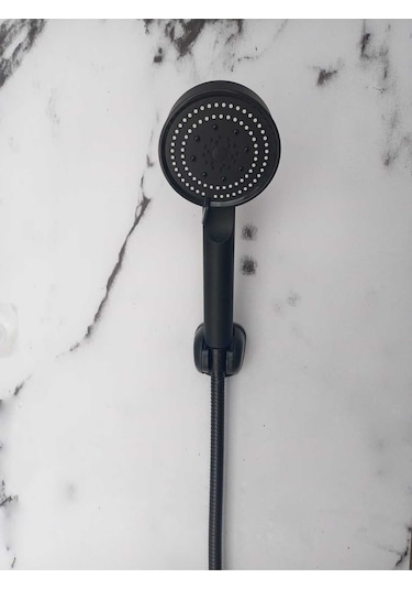 Yapışkanlı Kancalı 2 Adet Banyo Rafı Duş Başlığı Duş Seti Siyah