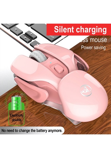 Mufunye T37 Kablosuz Mouse, 2.4g Teknoloji, Sessiz Tıklama, 3 Seviye Dpı Ayarı, İçin Dolu Şarjlı Pil, Pembe Ofis Mouse'u Optik