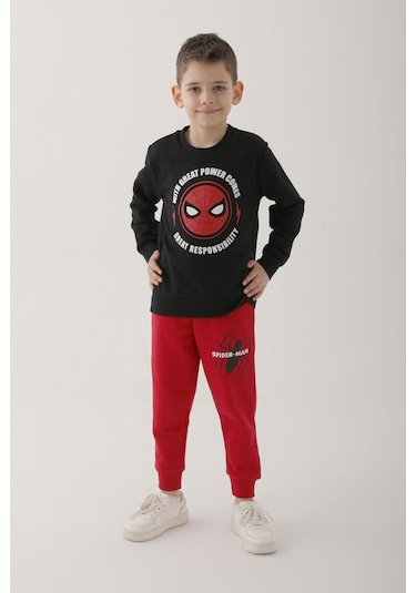 Spider Man D4832-3 Çocuk  Siyah Eşofman Takımı