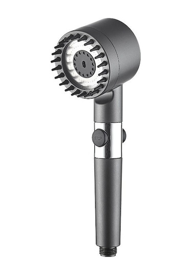 Duş Başlığı, 3 Mod, Masaj Fırçası, Su Filtresi, Gri