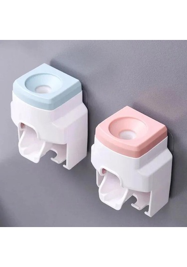 Singree Otomatik Macun Sıkıcı İle Fırça Tutucu - Sağlıklı, Pratik Ve Çevre Dost Banyo Aksesuarı Mavi