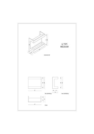 Rehome Korflame U Tipi Medium Bacasız Şömine