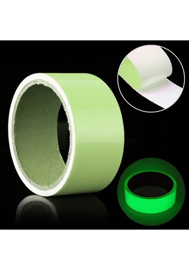 Sones Işıklı Bant Yeşil Karanlıkta Parlayan Duvar Stickerı Işıklı Fotolüminesan Bant Sahne Ev Dekorasyonu, Boyut: 5cm X 3m Yeşil