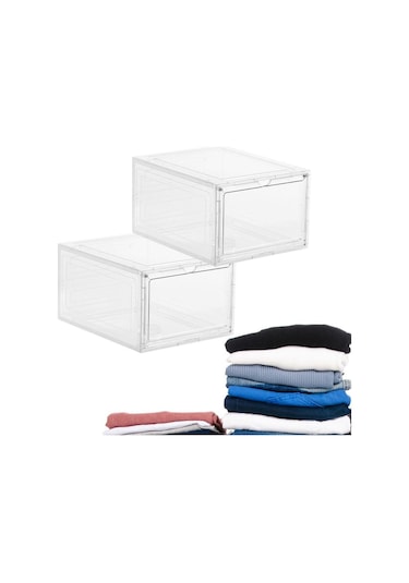 Suntek Şeffaf Ayakkabı Kutusu İstiflenebilir Manyetik Kapatma