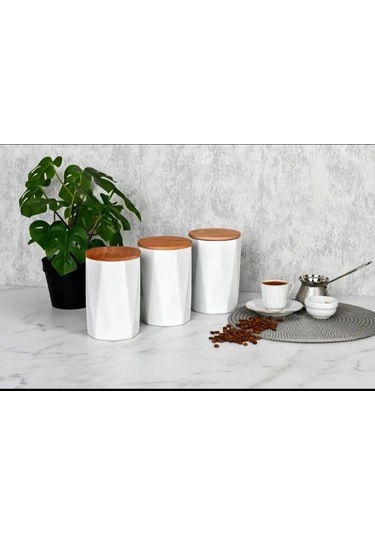 3'lü Vakumlu Ahşap Kapaklı Kavanoz Seti 3x1000ml