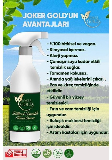 Joker Gold %100 Bitkisel Çok Amaçlı Çocuk&bebek Ürünleri Temizleyici 1 Lt