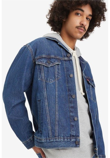 Relaxed Fit Trucker Tr Little Fighter Erkek Mavi Kot Ceket 001tp-0002-5087 Mavi