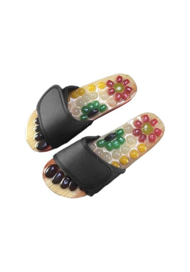 Masaj Terlikleri Sandal Ayakları Refleksoloji Akupresür T8x8e7 Siyah