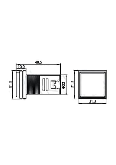 Ad22-22vas 22mm Dijital Volt-ampermetre Kare Beyaz