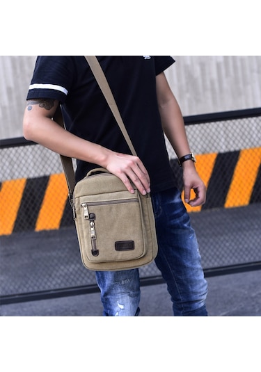 Çok Amaçlı Kanvas Omuz Postacı Çantası Mh7007 Haki