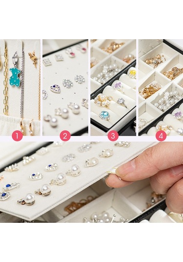 Büyük Kapasiteli Çok Katmanlı Takı Küpe Depolama Ekran Kutusu Pembe Çok Renkli