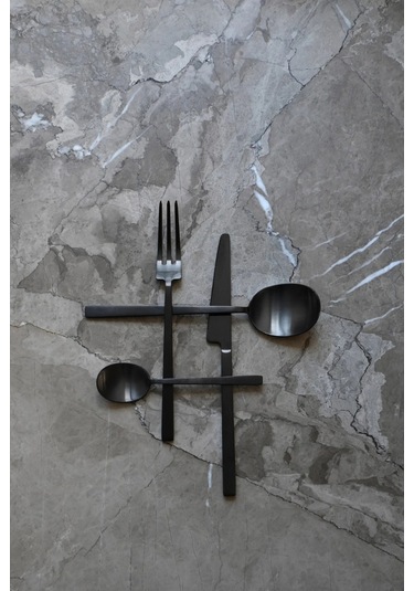 101 Copenhagen Kogei Cutlery 16 Parça Çatal Bıçak Kaşık Seti Siyah
