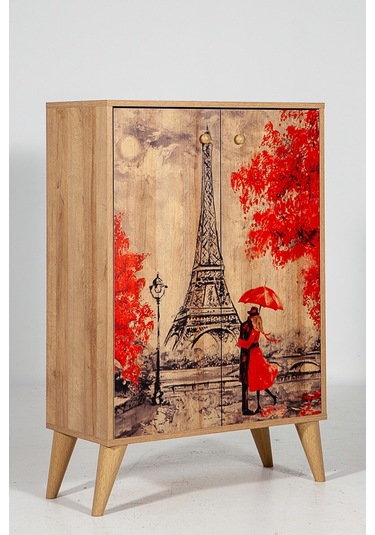 Mary Eyfel / 4 Raflı 2 Kapaklı Çok Amaçlı Mutfak Dolabı Banyo Dolabı Çok Amaçlı Dolap