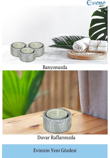 Mumluk Şamdan Tealight Mum Uyumlu Tekerlek Model - Gümüş