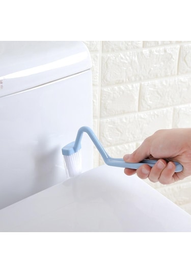 Mavi Banyo Temizleme Aksesuarları Tuvalet Temizleme Fırçası Taşınabilir Tuvalet Fırçası Köşe Bükme Kolu İle Scrubber Kavisli Temizleme Araçları
