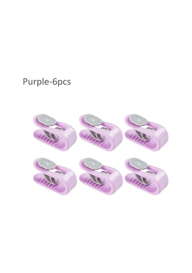 Aubyhe 6 Adet Mor Yorgan Döşeme Sabitleyici: İğnesiz, Kaymazsız, Görünmez Abs Plastiği Ev Evcil Hayvan Uyku Tutan Klip