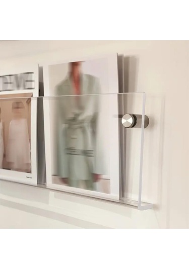 Kitap Dergi Rafı Dikdörtgen Kenar Pleksi 40x15cm Diğer