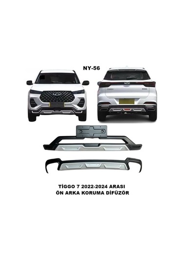 Chery Tiggo 7 Ön Ve Arka Tampon Koruma Difüzör Tiggo 7 2022-2024 Arası Ön Arka Difüzör